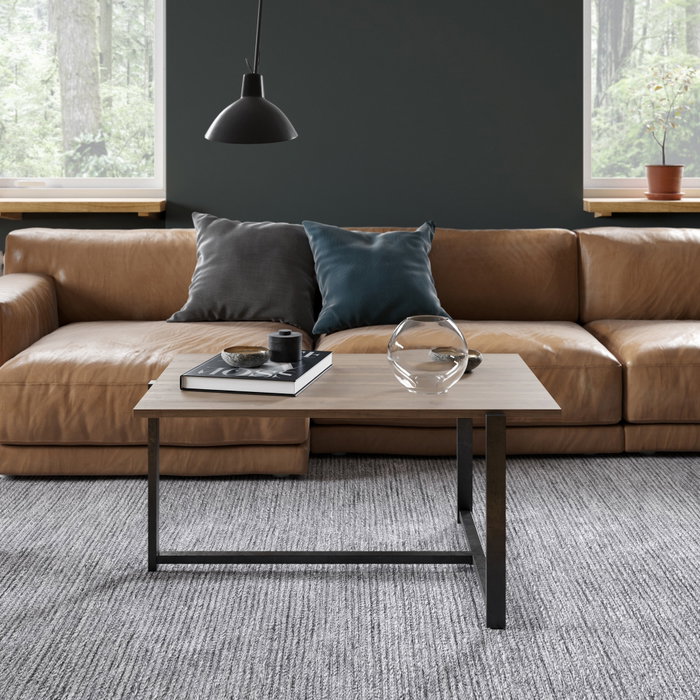 Hanah Home Merideths Mesa de Centro Industrial Nogal y Negro